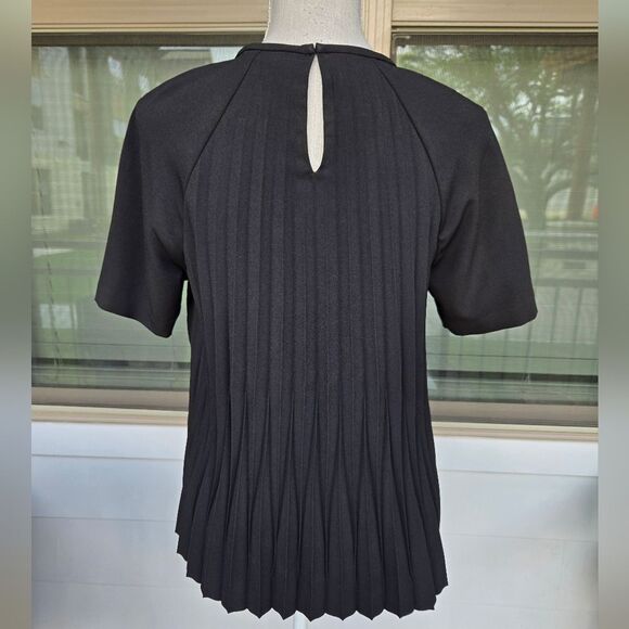 Kate Spade Pleated Crepe Top Black Size Small - Picture 2 of 12